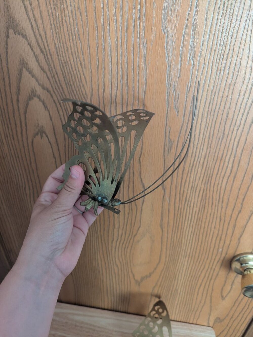 VTG Brass Butterfly Wall Decor or Table Art 3D Set of 3 MCM Metal - Picture 9 of 16